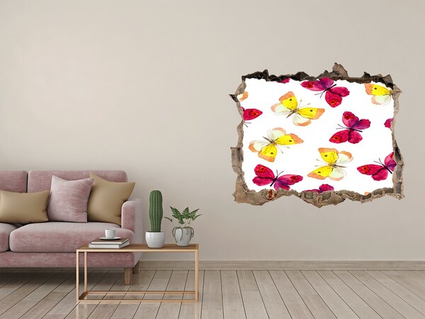 Fototapeta díra na zeď 3D Motýli v květinové zahradě