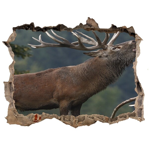 Nálepka fototapeta 3D výhled Jelen v horské krajině