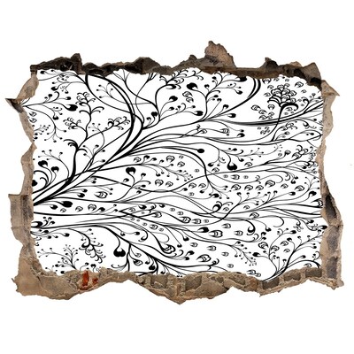 Díra 3D fototapeta nálepka Květinový vzor na zdi