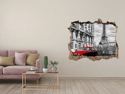 Samolepící nálepka na zeď Červené auto v Paříži