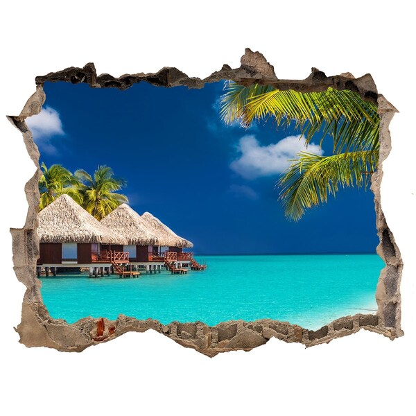 Nálepka fototapeta 3D na zeď Tropická oáza na vodě