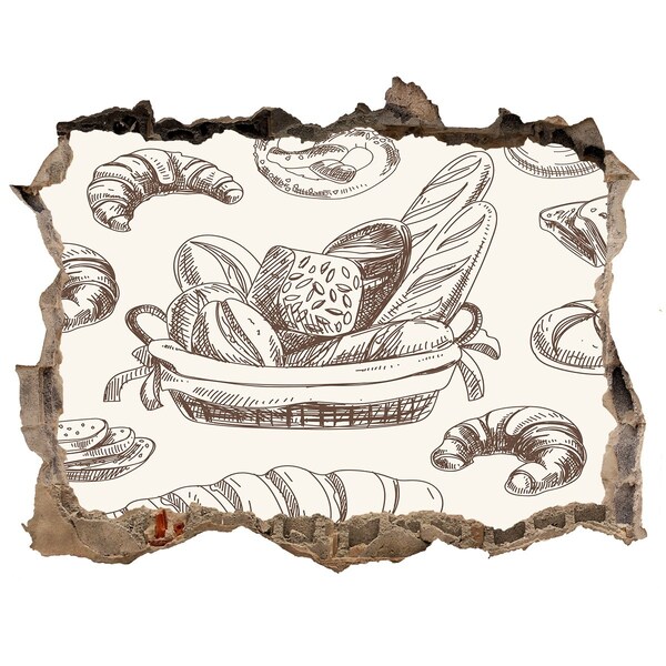 Samolepící díra na stěnu Košík s chlebem