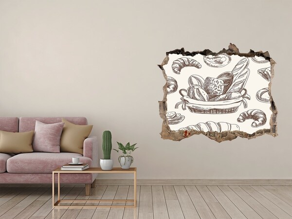 Samolepící díra na stěnu Košík s chlebem