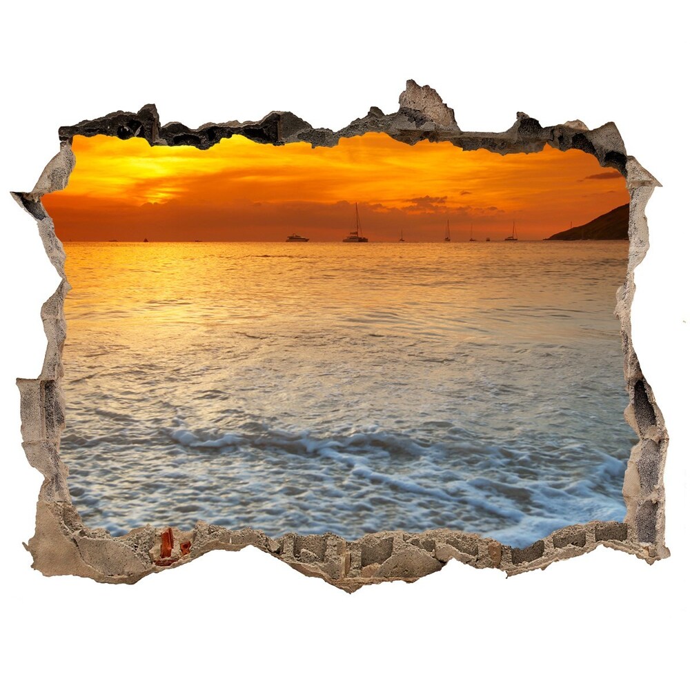 Díra 3D fototapeta nálepka Západ slunce moře