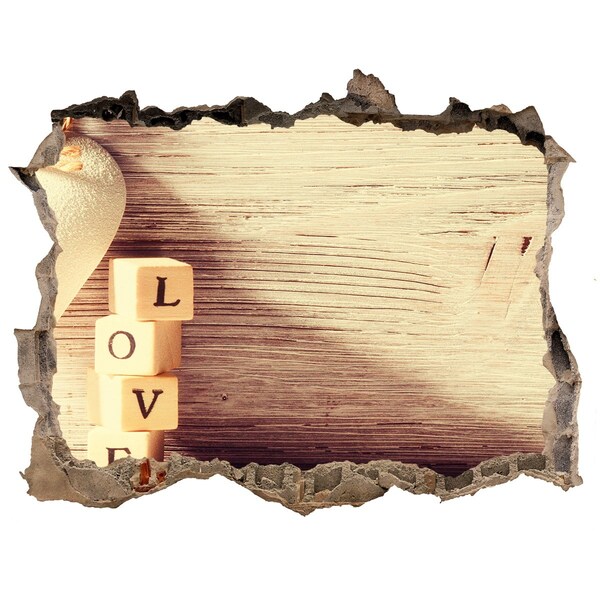 Samolepící nálepka Láska v rozbité zdi