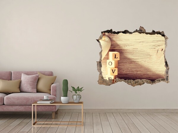 Samolepící nálepka Láska v rozbité zdi