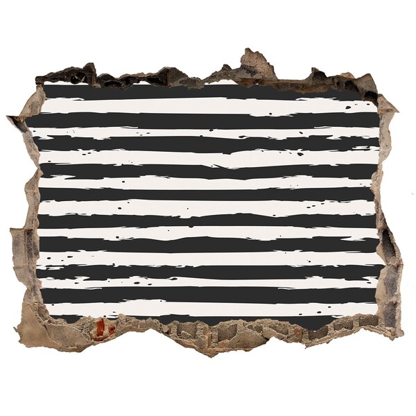 Fototapeta díra na zeď Zničená zeď s pruhy