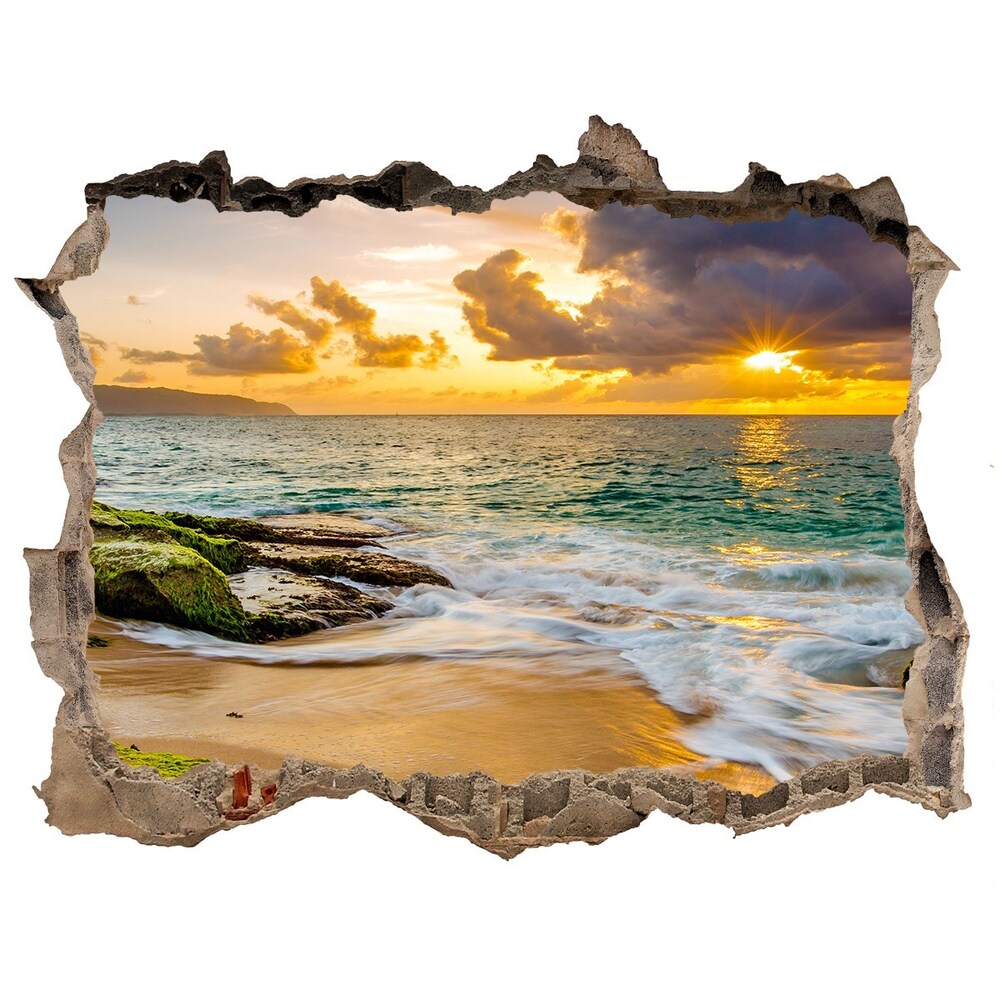 Fotoobraz díra na stěnu Západ slunce moře