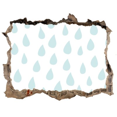 Samolepící díra na stěnu Dešťové kapky za zdí