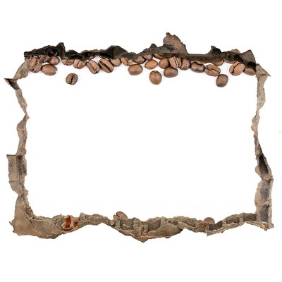 Nálepka 3D díra na zeď Rozbitá zeď z kávových zrn