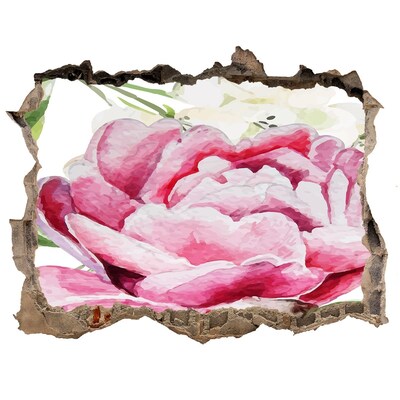 Nálepka 3D díra samolepící Díra ve zdi Květinová krajina