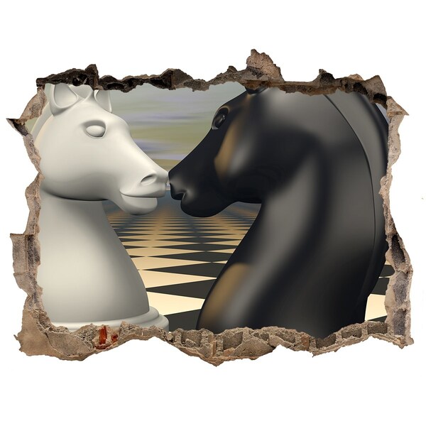 Samolepící díra na stěnu Šachová konfrontace