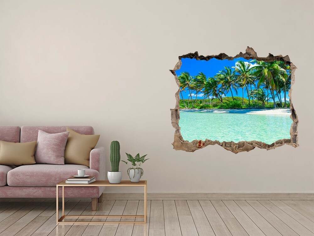 Samolepící díra na stěnu Tropická pláž