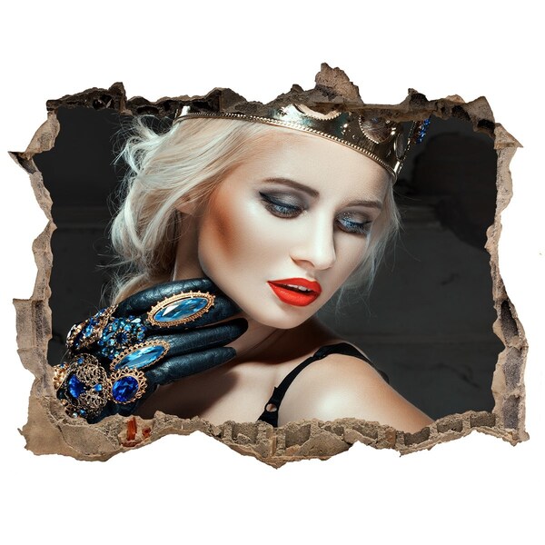 Nálepka 3D díra na zeď Princezna v troskách