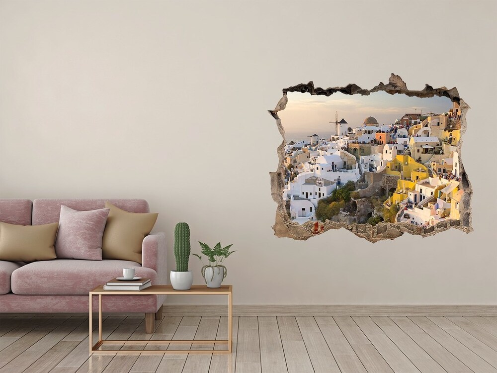 Foto fotografie díra na zeď Santorini Řecko