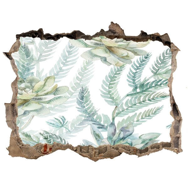 Nálepka 3D díra na zeď Zelená oáza v betonu