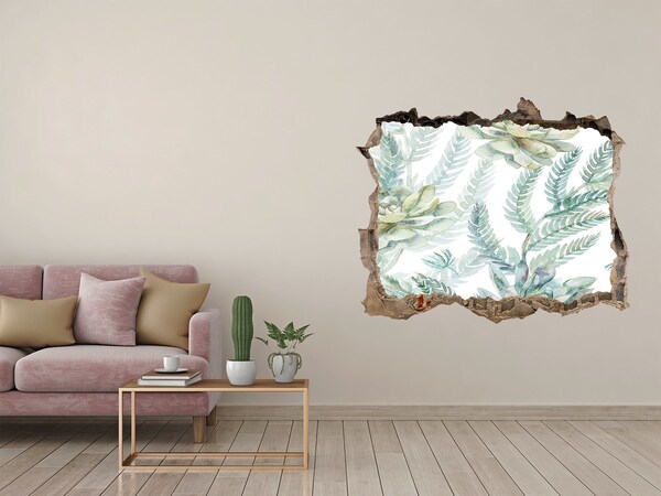 Nálepka 3D díra na zeď Zelená oáza v betonu