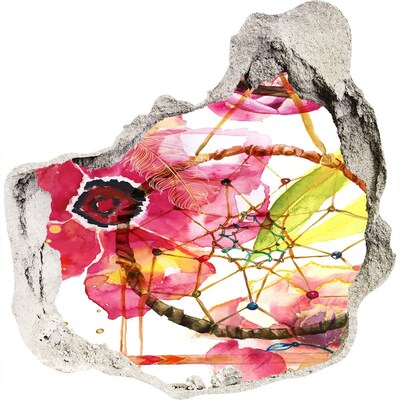 Nálepka 3D díra samolepící Díra ve zdi Květinový sen