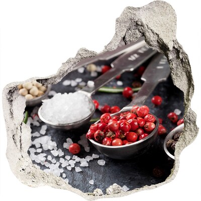 Nálepka 3D díra na zeď Ráj koření