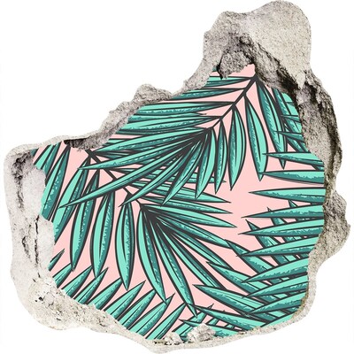 Nálepka 3D díra na zeď Tropická vegetace v díře ve zdi