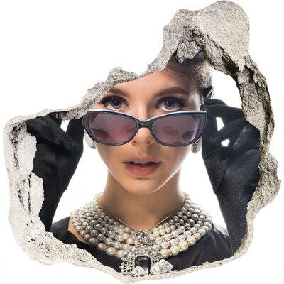 Fotoobraz díra na stěnu Žena v brýlích