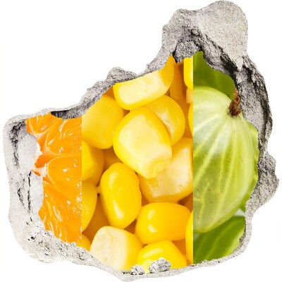 Nálepka 3D díra samolepící Ovoce a zelenina