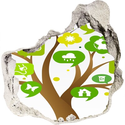 Samolepící díra na stěnu Zelený svět přírody