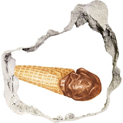 Samolepící nálepka beton Ledová díra ve zdi