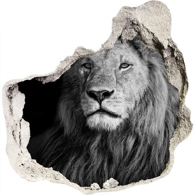 Díra 3D fototapeta nálepka Lev v díře ve zdi