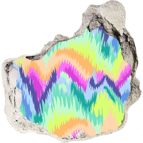 Fototapeta díra na zeď Barevná vlna na zdi