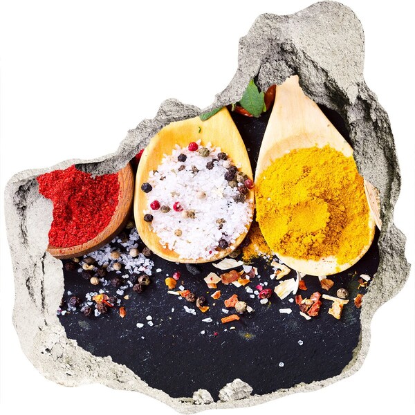 Nálepka 3D díra na zeď Ráj koření