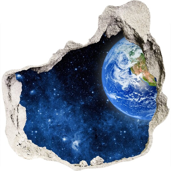 Foto fotografie díra na zeď Kosmický pohled z díry ve zdi