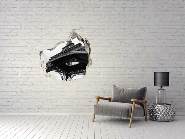 Fototapeta díra na zeď Eiffelova věž v monochromatickém prostředí