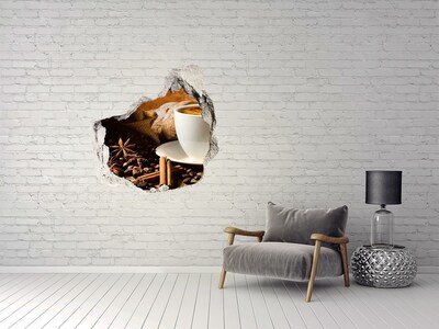 Nálepka 3D díra samolepící Káva a čerstvý chléb