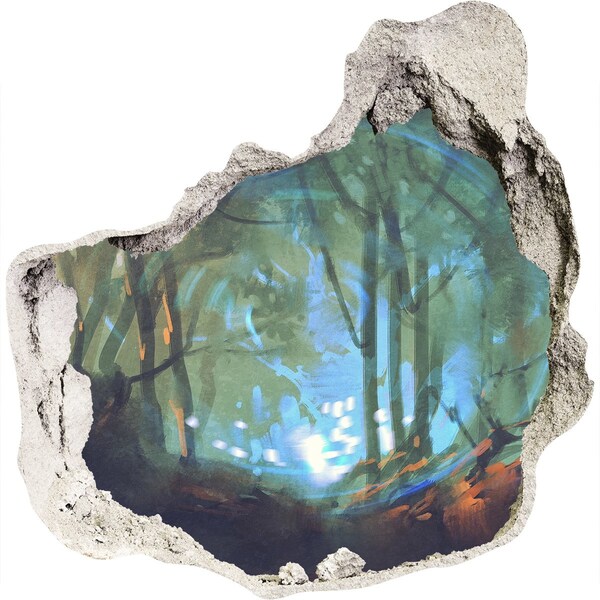 Samolepící nálepka beton Tajemný les v měsíčním světle