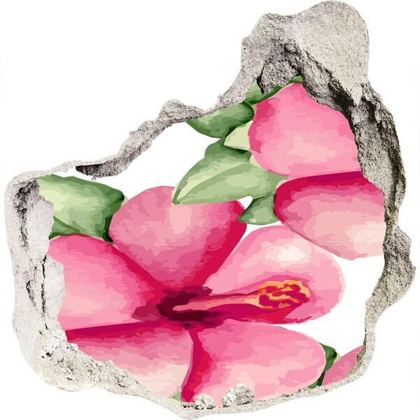 Nálepka 3D díra na zeď Květinový ráj za zdí