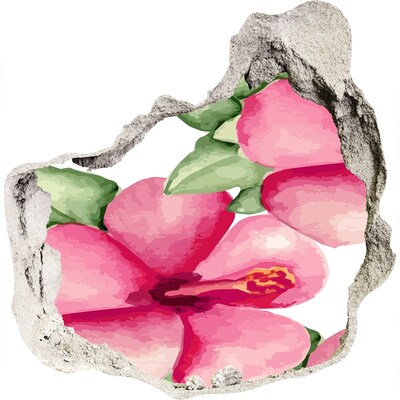 Nálepka 3D díra na zeď Květinový ráj za zdí