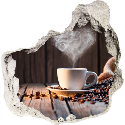 Nálepka 3D díra samolepící Šálek kávy