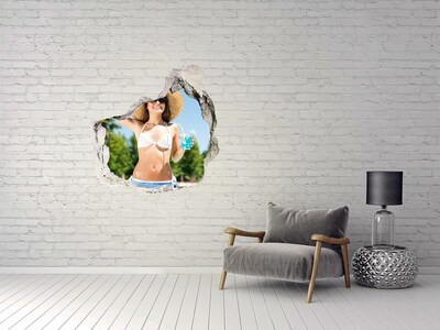 Fototapeta díra na zeď Žena nad bazénem