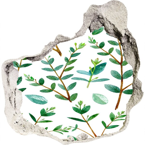 Nálepka 3D díra na zeď Zelená zahrada v betonu