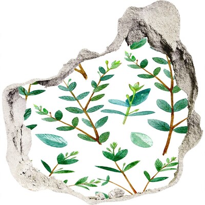 Nálepka 3D díra na zeď Zelená zahrada v betonu