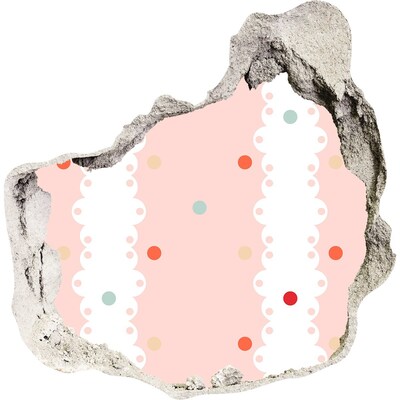 Fototapeta díra na zeď Růžová zeď s tečkami