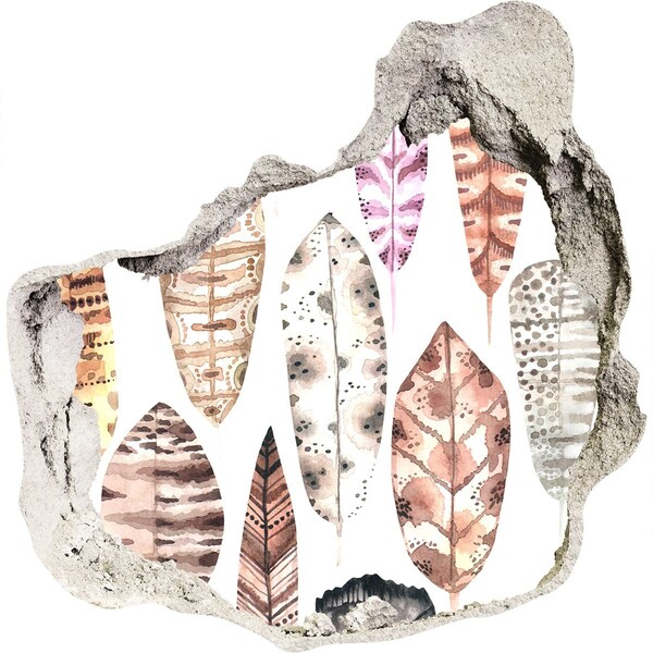 Fototapeta díra na zeď Barevné listí v díře ve zdi