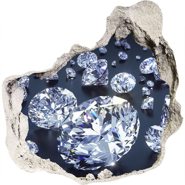 Samolepící díra na stěnu nálepka Lesklé diamanty ve zdi