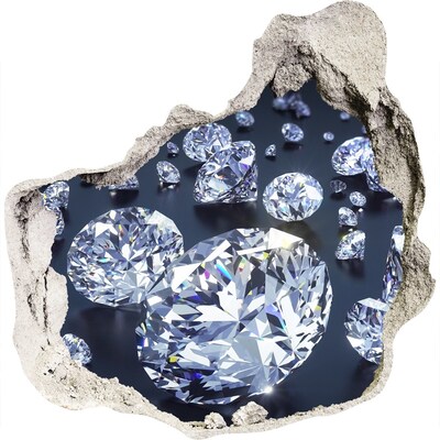 Samolepící díra na stěnu nálepka Lesklé diamanty ve zdi