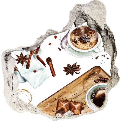 Samolepící nálepka beton Kávový koutek s kořením