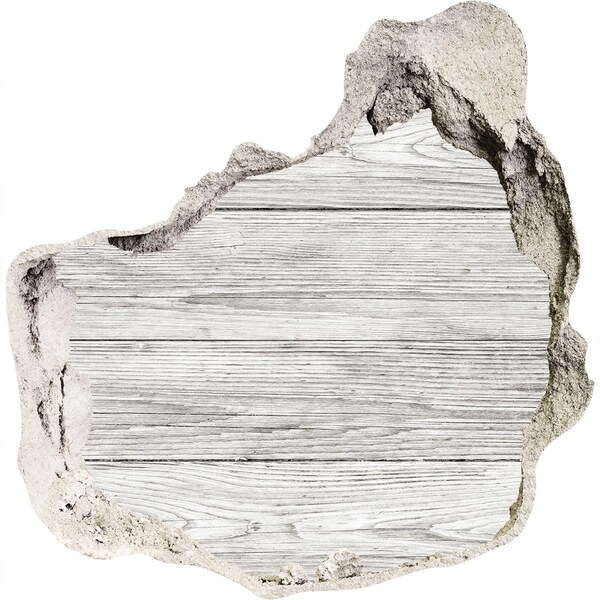 Fototapeta díra na zeď Dřevěná podlaha v díře ve zdi