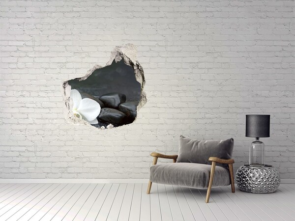 Samolepící nálepka fototapeta Květina a kameny na pozadí vody