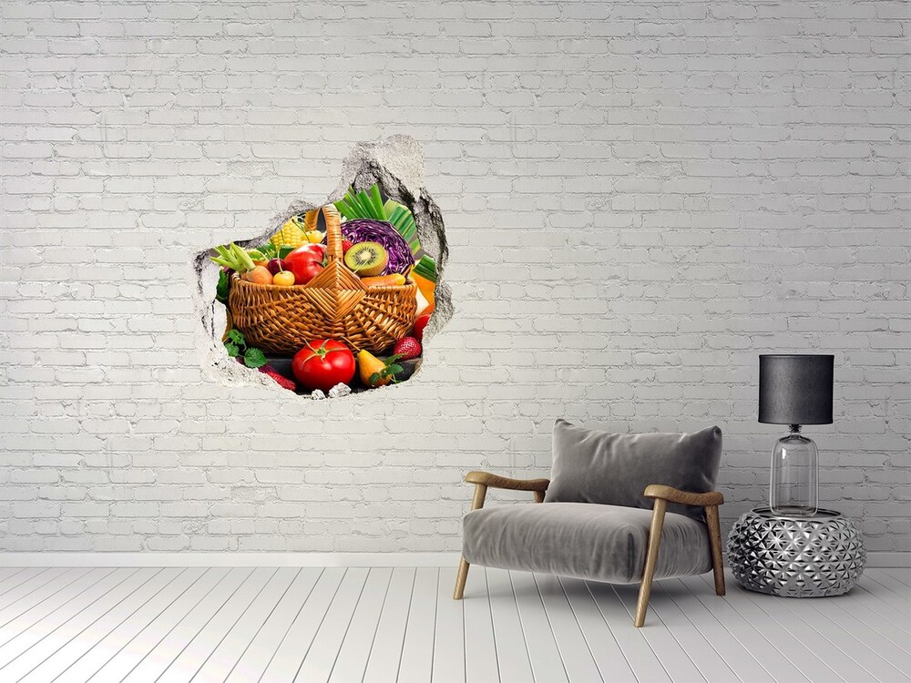 Nálepka 3D díra Koš zeleniny ovoce