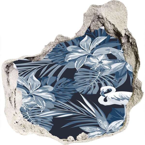 Díra 3D fototapeta nálepka Tropický ráj s plameňáky